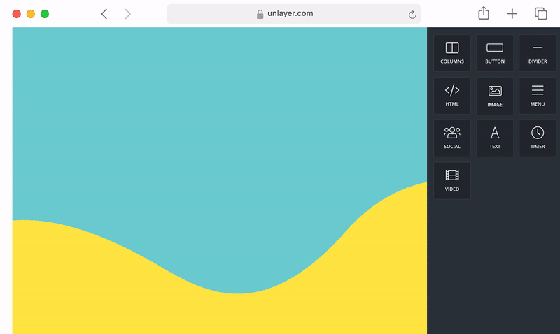 Unlayer Studio email editor